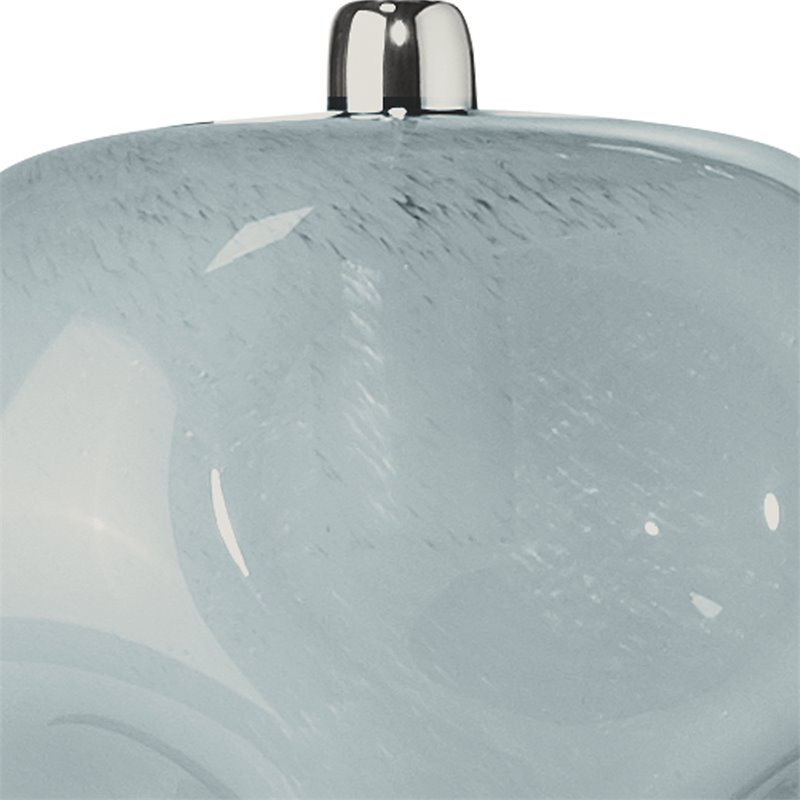 J&D Designs Co Large Coastal Dimpled Glass Pendant in Cornflower Blue/Silver