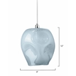 J&D Designs Co Large Coastal Dimpled Glass Pendant in Cornflower Blue/Silver