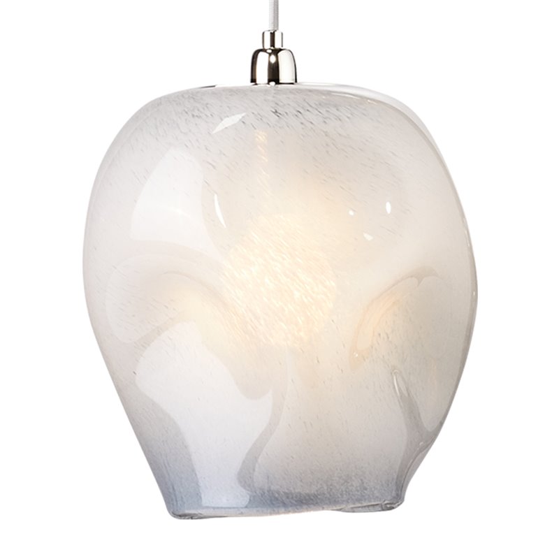 J&D Designs Co Large Coastal Dimpled Glass Pendant in Cornflower Blue/Silver