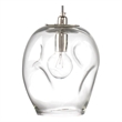 J&D Designs Co Large Coastal Dimpled Glass Pendant in Clear/Silver