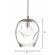 J&D Designs Co Large Coastal Dimpled Glass Pendant in Clear/Silver