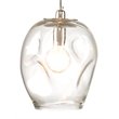 J&D Designs Co Large Coastal Dimpled Glass Pendant in Clear/Silver