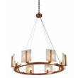 J&D Designs Co Halo Large Modern Stone/Metal Chandelier in Alabaster/Brass