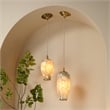 J&D Designs Co Helen Small Coastal Glass Pendant in Pale Blue/Antique Brass