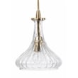 J&D Designs Co Isabella Carafe Modern Glass Pendant in Clear with Brass