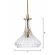 J&D Designs Co Isabella Carafe Modern Glass Pendant in Clear with Brass