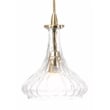 J&D Designs Co Isabella Carafe Modern Glass Pendant in Clear with Brass