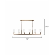 J&D Designs Co Linear 6-Light Modern Metal/Glass Chandelier in Antique Brass