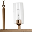 J&D Designs Co Linear 6-Light Modern Metal/Glass Chandelier in Antique Brass