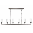 J&D Designs Co Linear 6-Light Modern Metal/Glass Chandelier in Oil Rubbed Bronze