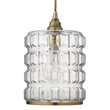 J&D Designs Co Madison Contemporary Glass Pendant in Clear/Antique Brass