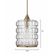J&D Designs Co Madison Contemporary Glass Pendant in Clear/Antique Brass
