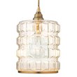 J&D Designs Co Madison Contemporary Glass Pendant in Clear/Antique Brass
