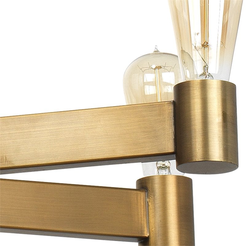 J&D Designs Co Manchester 8-Light Transitional Steel Metal Chandelier in Brass