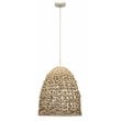 J&D Designs Co Netted Coastal Rattan/Rope Fabric Pendant in Natural Corn