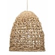 J&D Designs Co Netted Coastal Rattan/Rope Fabric Pendant in Natural Corn