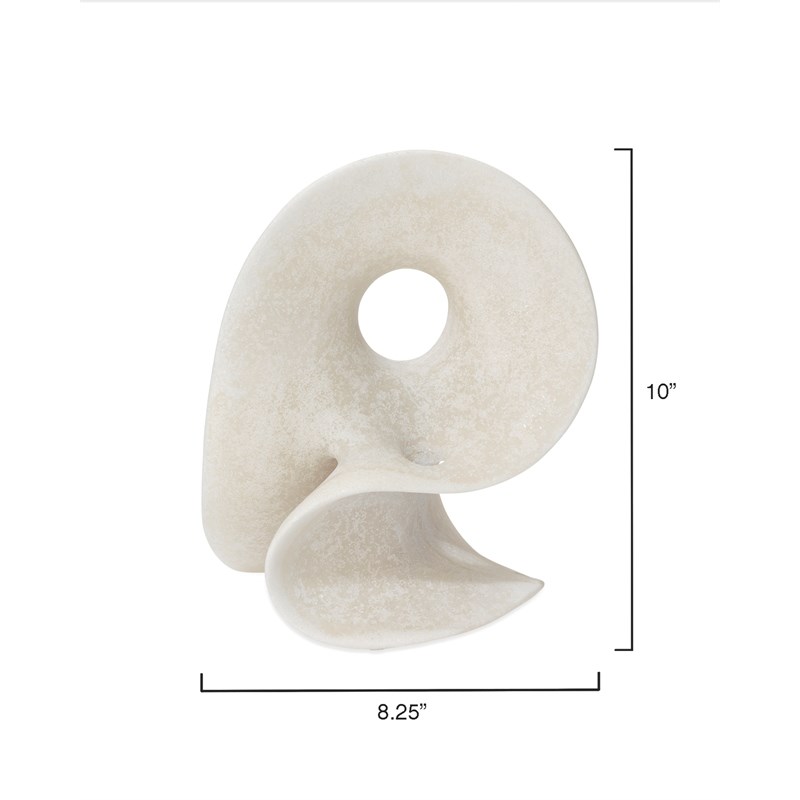 J&D Designs Co Amorphous Small Modern Polyresin Table Object in White