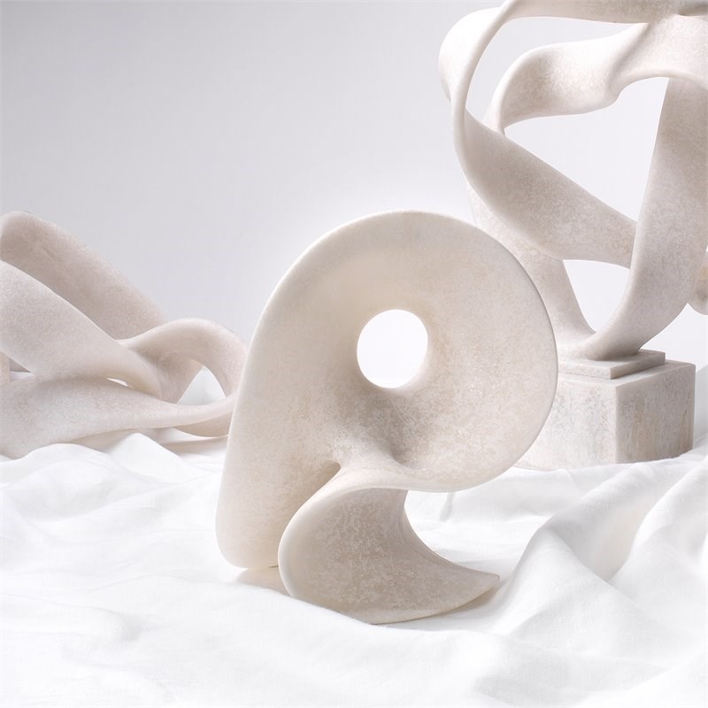 J&D Designs Co Amorphous Small Modern Polyresin Table Object in White