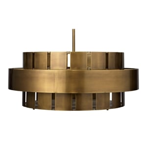 J&D Designs Co Orbit Modern Steel Metal/Acrylic Chandelier in Antique Brass