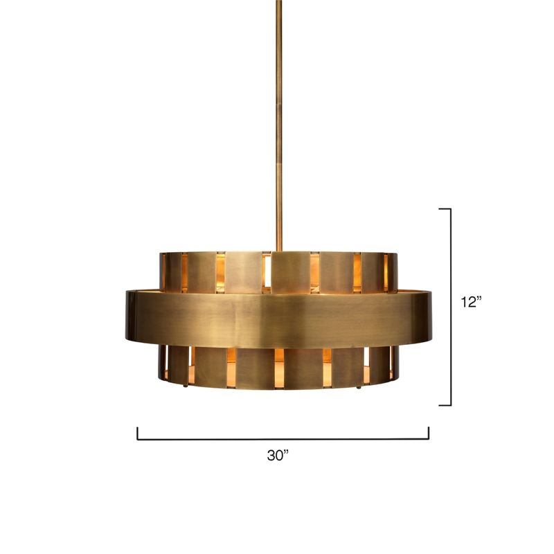 J&D Designs Co Orbit Modern Steel Metal/Acrylic Chandelier in Antique Brass