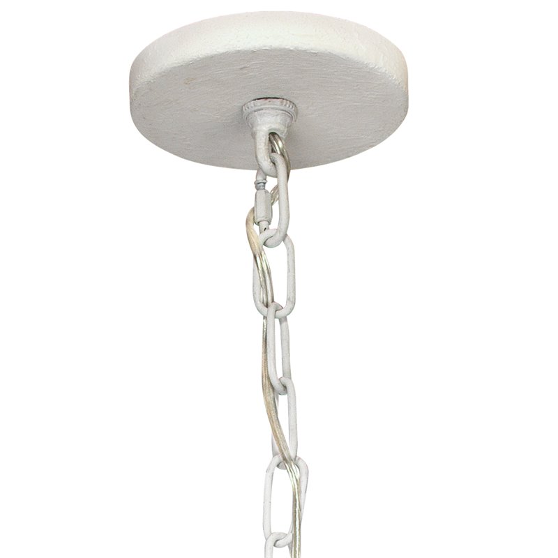 J&D Designs Co Park Coastal Steel Metal Chandelier in White Gesso