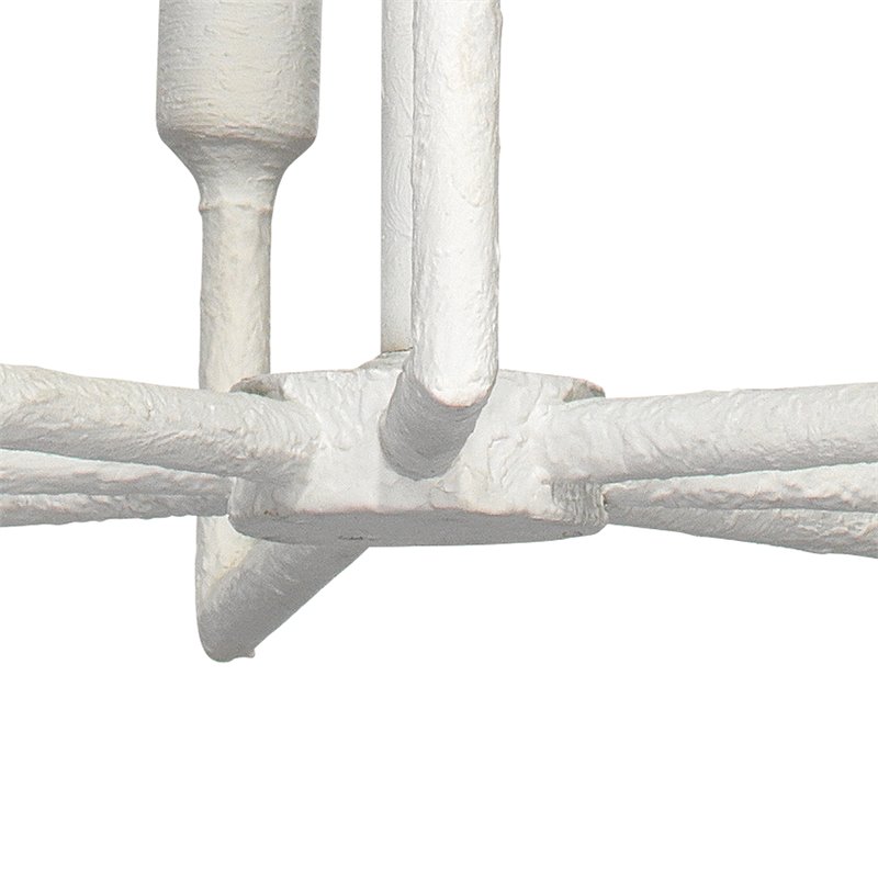 J&D Designs Co Park Coastal Steel Metal Chandelier in White Gesso