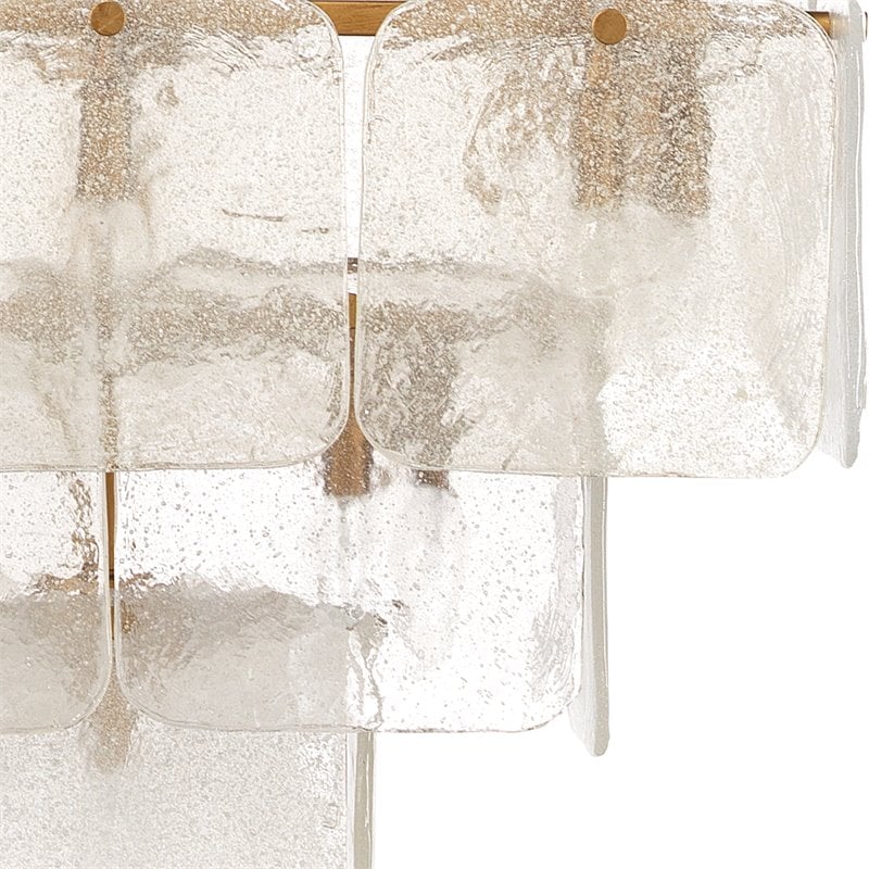 J&D Designs Co Perignon 3-Tier Iron Metal/Glass Chandelier in Antique Brass