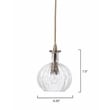 J&D Designs Co Sophia Carafe Modern Metal Pendant in Clear/Brass