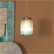 J&D Designs Co Vapor Medium Contemporary Glass Pendant in Aqua Blue/Brass