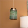 J&D Designs Co Vapor Medium Contemporary Glass Pendant in Aqua Blue/Brass