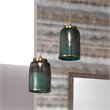 J&D Designs Co Vapor Medium Contemporary Glass Pendant in Aqua Blue/Brass