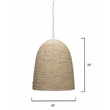 J&D Designs Co Waterfront Coastal Iron Mango Wood Pendant in White