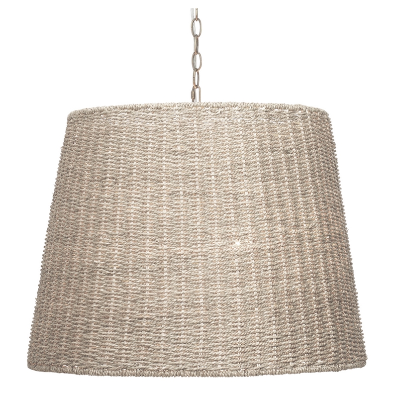 J&D Designs Co Willow Coastal Metal/Seagrass Chandelier in Natural Seagrass