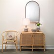 J&D Designs Co Arch Transitional Metal Mirror in Silver Gray Leaf