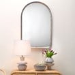 J&D Designs Co Arch Transitional Metal Mirror in Silver Gray Leaf
