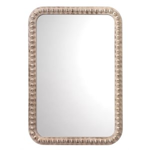 Jamie Young Co Audrey Rectangle Coastal Wood Mirror in White Washed