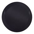 J&D Designs Co Round Cross Stitch Modern Leather Hide Mirror in Espresso/Brass