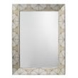 J&D Designs Co Fragment Rectangle Wood/Faux Horn Mirror in Gray/Beige