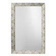 J&D Designs Co Fragment Small Rectangle Wood/Faux Horn Mirror in Gray/Beige