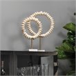 J&D Designs Co Arena Modern Marble Ring Sculptures in Cream (Set of 2)
