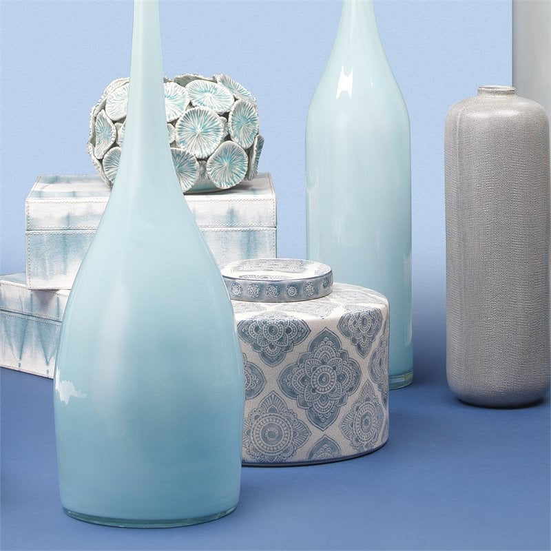 J&D Designs Co Coastal Ceramic Oran Canisters in Blue/White (Set of 2)