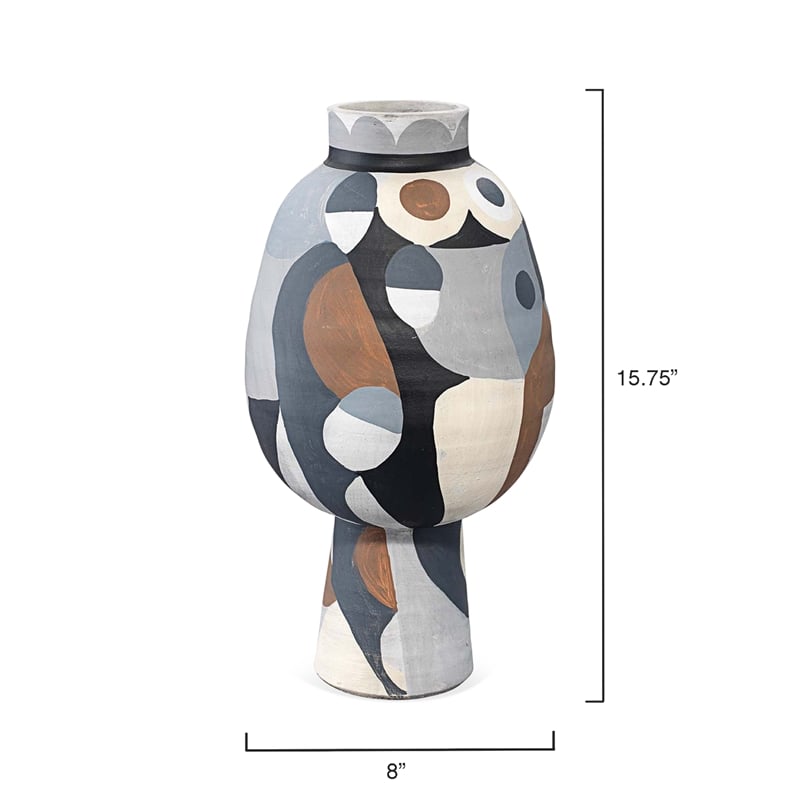 J&D Designs Co Pablo Medium Contemporary Ceramic Vase in Multi-Color