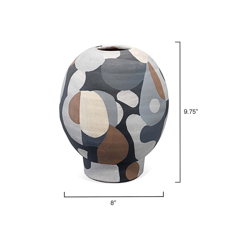 J&D Designs Co Pablo Contemporary Ceramic Short Vase in Multi-Color