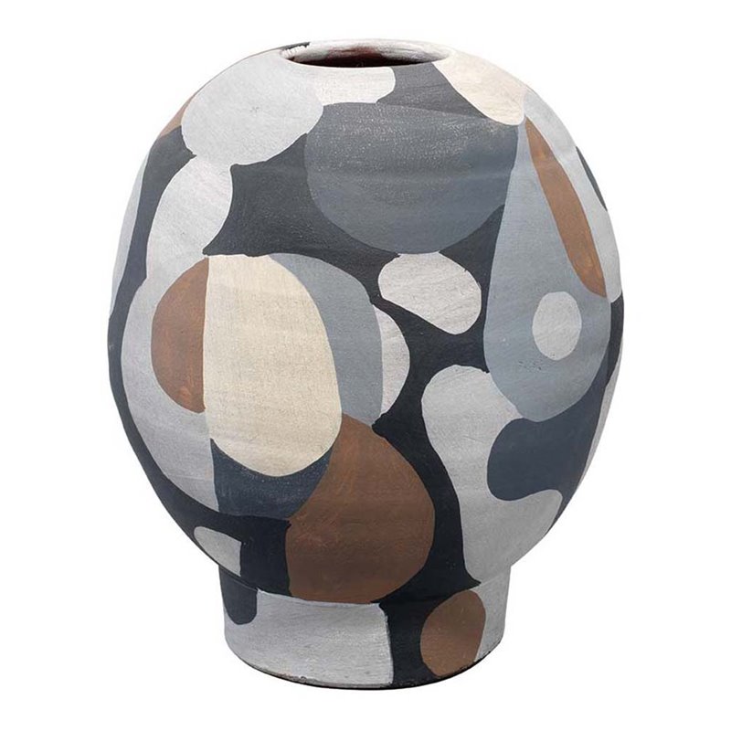 J&D Designs Co Pablo Contemporary Ceramic Short Vase in Multi-Color
