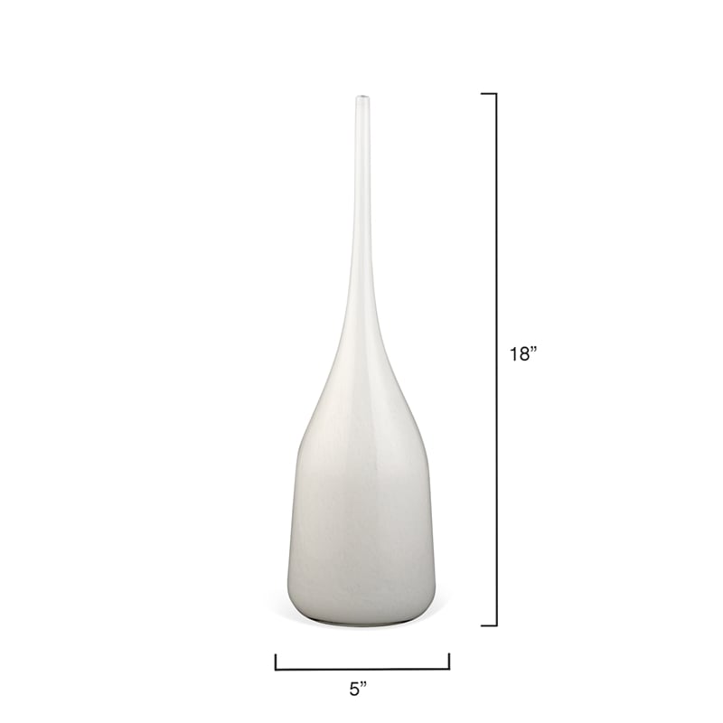 J&D Designs Co Pixie Contemporary Glass Decorative Vases in White (Set of 3)