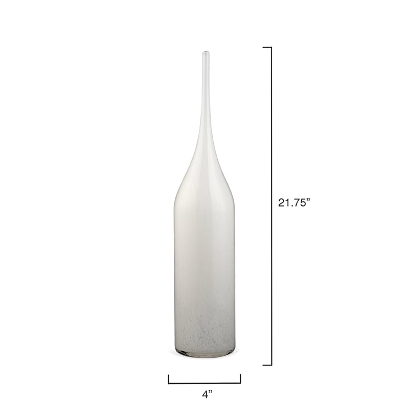 J&D Designs Co Pixie Contemporary Glass Decorative Vases in White (Set of 3)