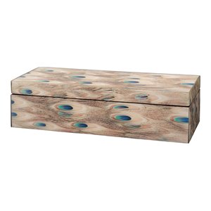 J&D Designs Co Plume Rectangle Transitional Wood Box in Brown