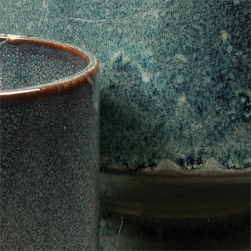 J&D Designs Co Modern Ceramic Berkeley Pots in Blue (Set of 3)