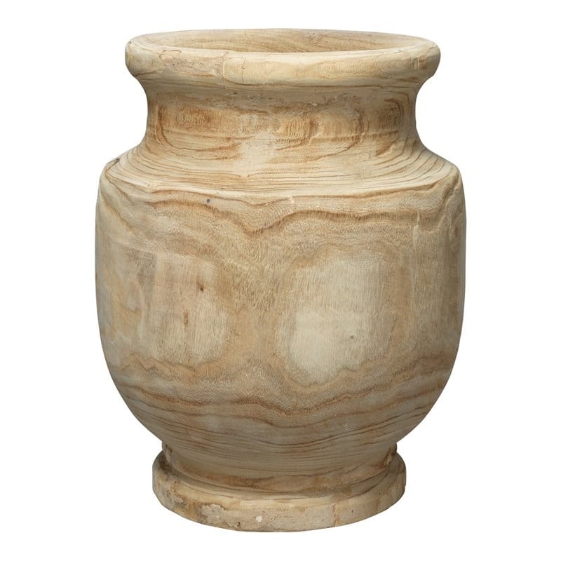 J&D Designs Co Laguna Coastal Wood Grain Pattern Vase in Natural