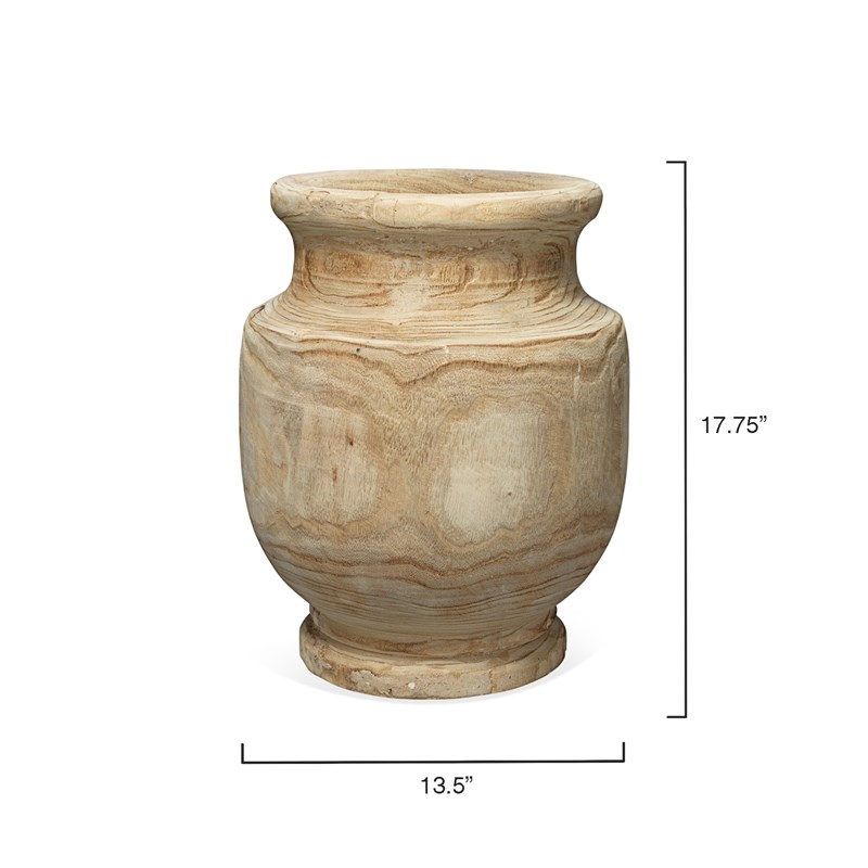 J&D Designs Co Laguna Coastal Wood Grain Pattern Vase in Natural